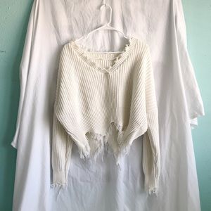 Frayed Knit Sweater